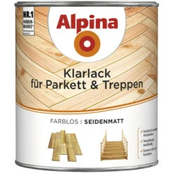 Alpina Klarlack, Für Innen, 2 L, Farblos, Seidenmatt