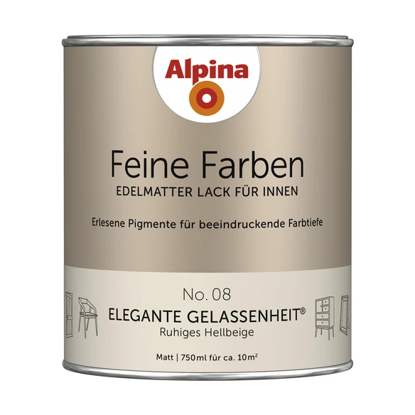 Alpina Buntlack »Feine Farben«, 0,75 L, Hellbeige 1 Alpina Buntlack »Feine Farben«, 0,75 L, Hellbeige