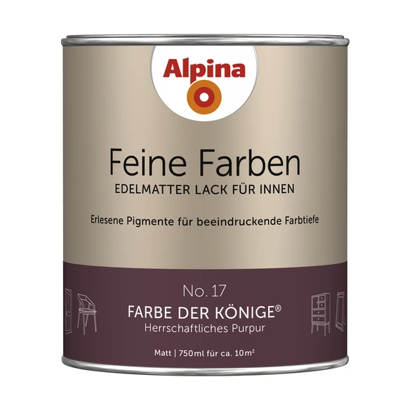 Alpina Buntlack »Feine Farben«, 0,75 L, Purpur 1 Alpina Buntlack »Feine Farben«, 0,75 L, Purpur