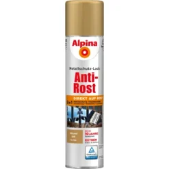 Alpina Metallschutz-Lack Anti-Rost Spray Gold Glänzend 400 Ml