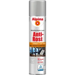 Alpina Metallschutz-Lack Anti-Rost Spray Silber Glänzend 400 Ml