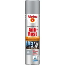 Alpina Metallschutz-Lack Anti-Rost Spray Hellgrau Matt 400 Ml