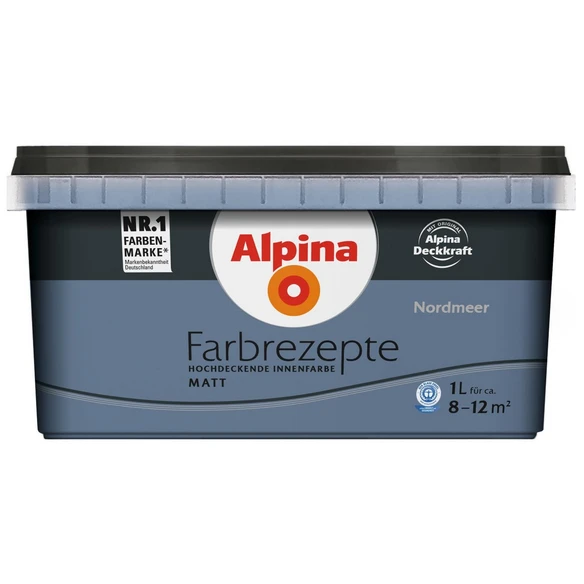 Alpina Dispersionsfarbe »Farbrezepte«, Nordmeer, Matt 1 Alpina Dispersionsfarbe »Farbrezepte«, Nordmeer, Matt
