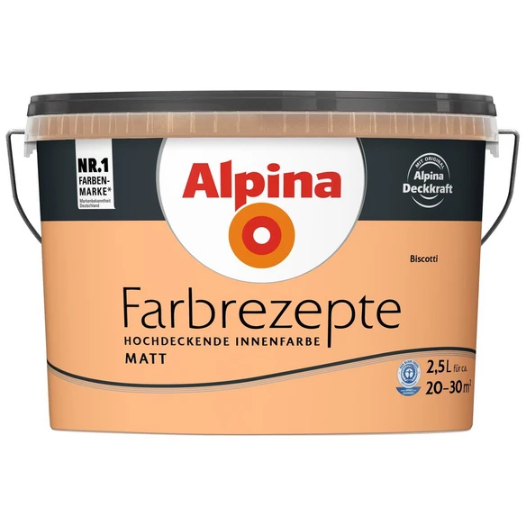Alpina Dispersionsfarbe »Farbrezepte«, Biscotti, Matt 1 Alpina Dispersionsfarbe »Farbrezepte«, Biscotti, Matt