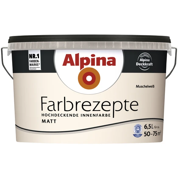 Alpina Innenfarbe »Farbrezepte«, MuschelWeiß, Matt 1 Alpina Innenfarbe »Farbrezepte«, MuschelWeiß, Matt