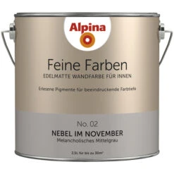 Alpina Dispersionsfarbe »Feine Farben«, Nebel Im November, Seidenmatt