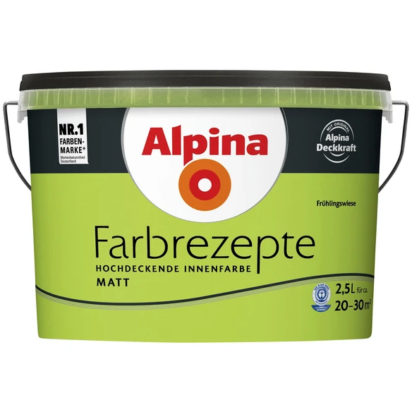Alpina Dispersionsfarbe »Farbrezepte«, Frühlingswiese, Matt 1 Alpina Dispersionsfarbe »Farbrezepte«, Frühlingswiese, Matt