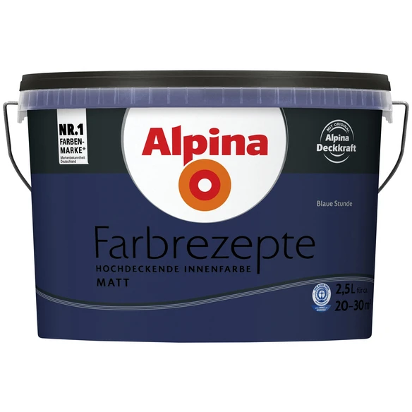 Alpina Dispersionsfarbe »Farbrezepte«, Blaue Stunde, Matt 1 Alpina Dispersionsfarbe »Farbrezepte«, Blaue Stunde, Matt