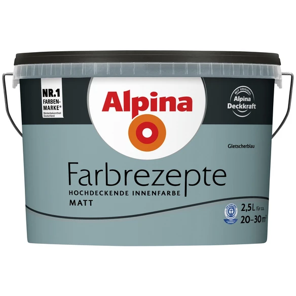 Alpina Dispersionsfarbe »Farbrezepte«, Gletscherblau, Matt 1 Alpina Dispersionsfarbe »Farbrezepte«, Gletscherblau, Matt