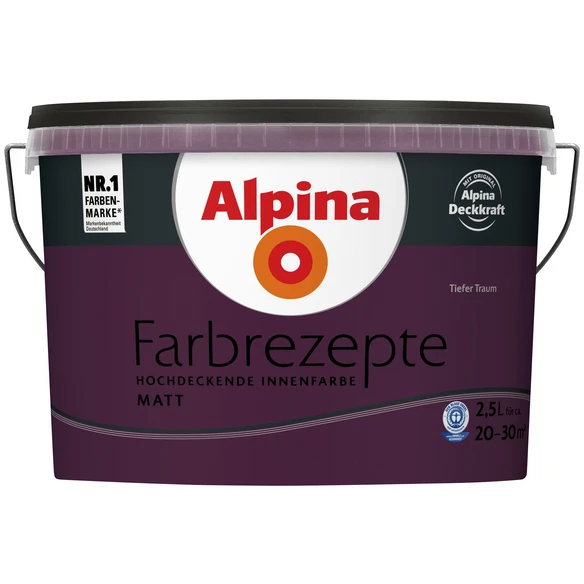 Alpina Innenfarbe »Farbrezepte«, Tiefer Traum, Matt 1 Alpina Innenfarbe »Farbrezepte«, Tiefer Traum, Matt