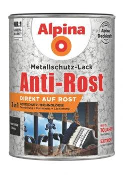 Alpina Metallschutz-Lack Anti-Rost Hammerschlag Schwarz 750ml