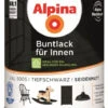 Alpina Buntlack Für Innen Tiefschwarz Seidenmatt RAL9005 750ml