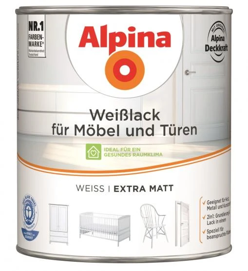 Alpina Weißlack Für Möbel + Türen Extra Matt 2L