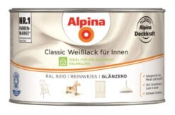 Alpina Classic Weißlack Für Innen Reinweiß Glänzend RAL9010 750ml