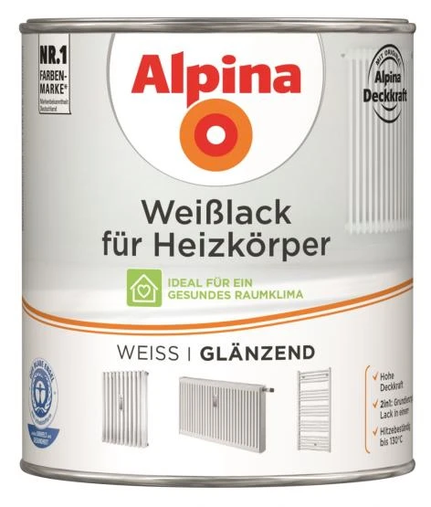 Alpina Weißlack Für Heizkörper Glänzend 750ml