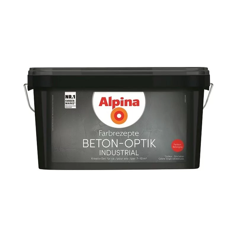 Alpina Farbrezepte BETON-OPTIK Set Betongrau 1 Alpina Farbrezepte BETON-OPTIK Set Betongrau