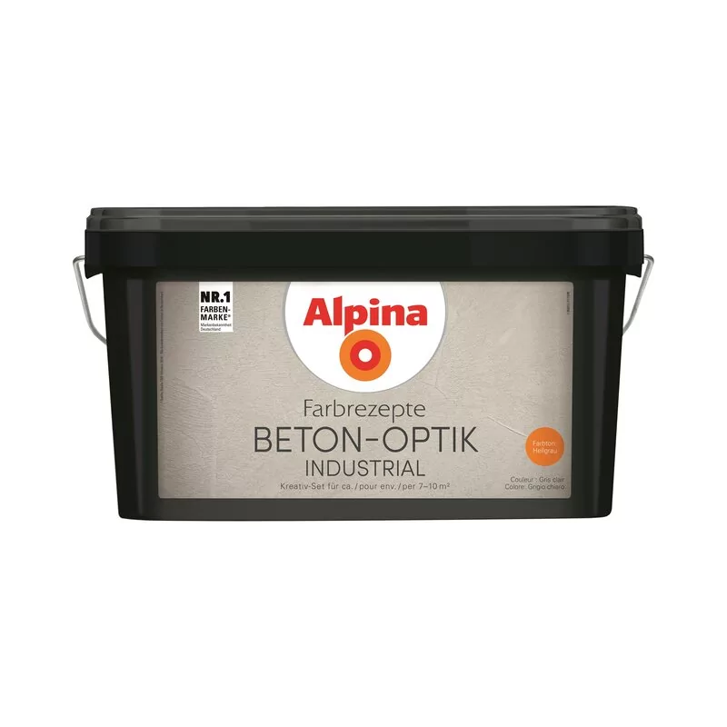 Alpina Farbrezepte BETON-OPTIK Set Hellgrau 1 Alpina Farbrezepte BETON-OPTIK Set Hellgrau