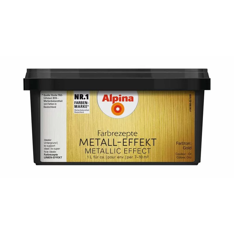 Alpina Farbrezepte METALL-EFFEKT Gold 1 Liter 1 Alpina Farbrezepte METALL-EFFEKT Gold 1 Liter