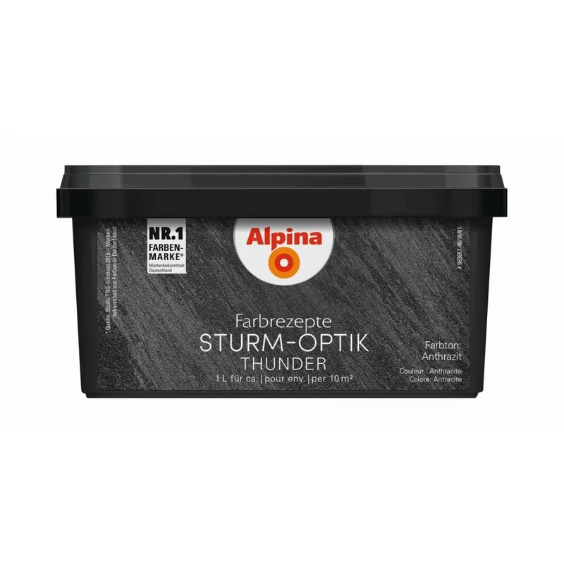 Alpina Farbrezepte STURM-OPTIK Anthrazit 1 Liter 1 Alpina Farbrezepte STURM-OPTIK Anthrazit 1 Liter
