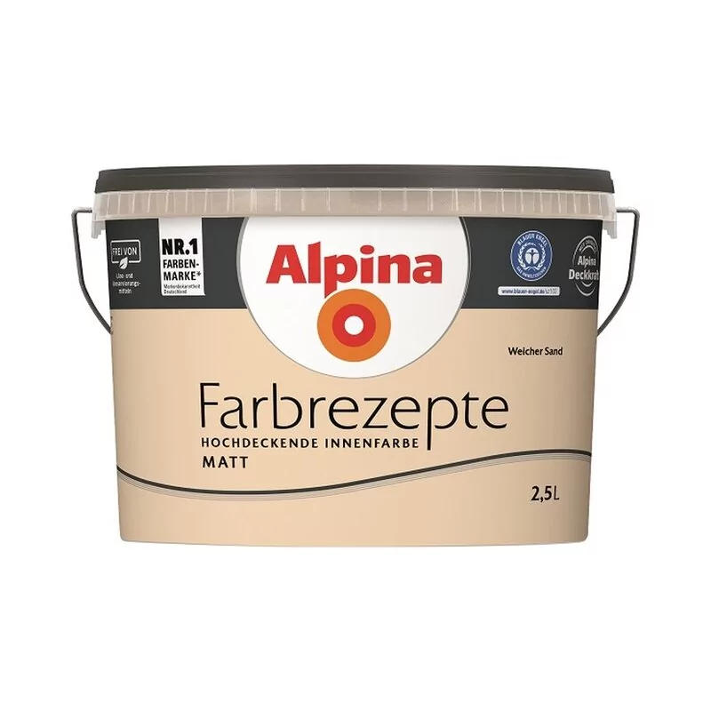 Alpina Farbrezepte Weicher Sand Matt 2,5 Liter 1 Alpina Farbrezepte Weicher Sand Matt 2,5 Liter