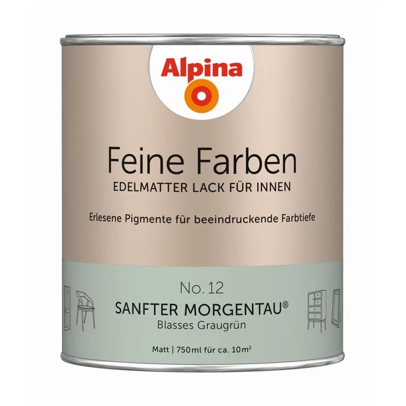 Alpina Feine Farben Lack No. 12 Sanfter Morgentau® Edelmatt 750ml 1 Alpina Feine Farben Lack No. 12 Sanfter Morgentau® Edelmatt 750ml