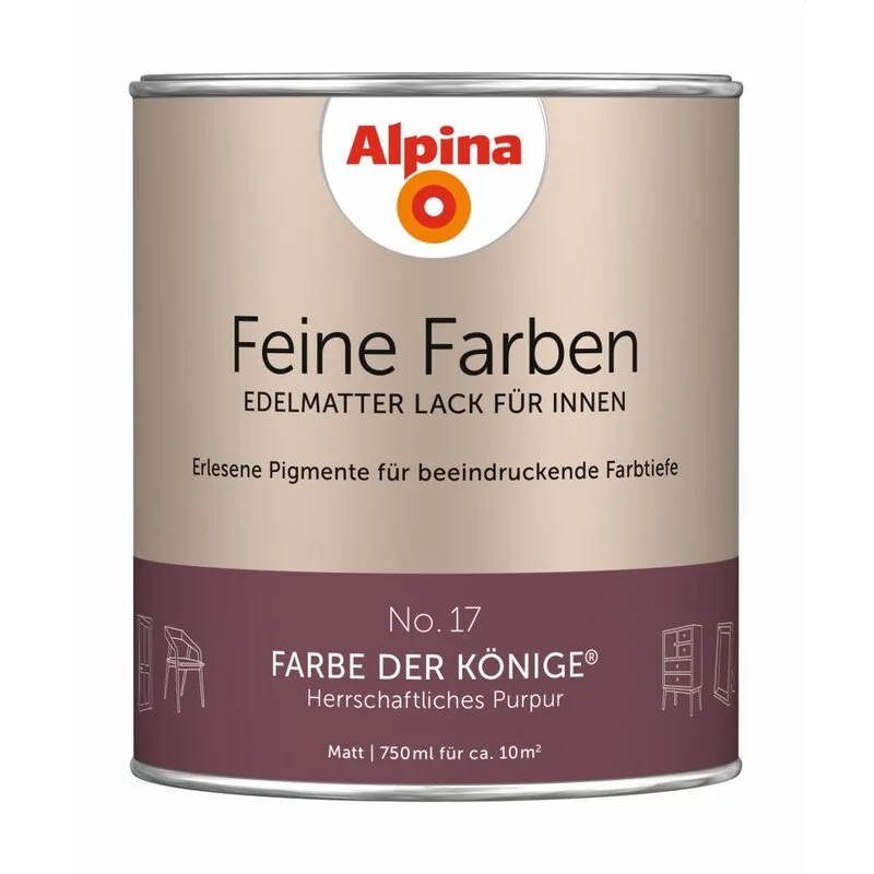 Alpina Feine Farben Lack No. 17 Farbe Der Könige® Edelmatt 750ml 1 Alpina Feine Farben Lack No. 17 Farbe Der Könige® Edelmatt 750ml