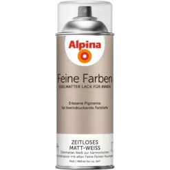 Alpina Feine Farben Sprühlack Zeitloses Matt-Weiss Edelmatt 400ml