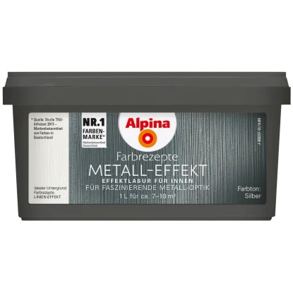 Alpina Farbrezepte Metall-Effekt Silber 1 Liter 1 Alpina Farbrezepte Metall-Effekt Silber 1 Liter